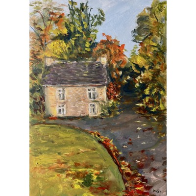 “Autumn in the English Countryside” – Original Oil Painting on Paper